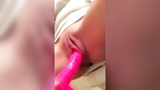 Squirting so hard that her dildo fell off