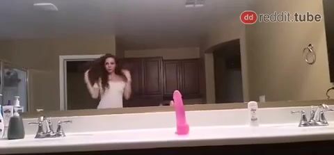 Surprisingly good dildo riding