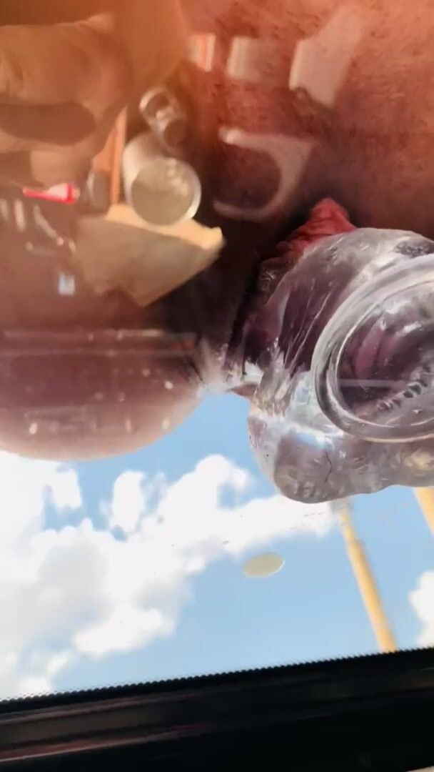 Stuck my dildo on the sunroof