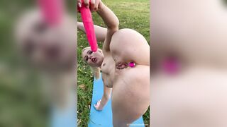 Dildo: I love to stretch and masturbate in public ???? #5