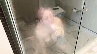 Suction Cup Dildo: Training my little mouth in the shower #3