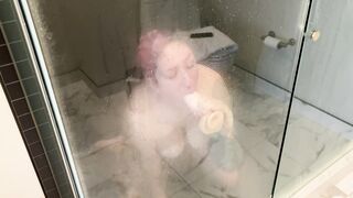 Suction Cup Dildo: Training my little mouth in the shower #5